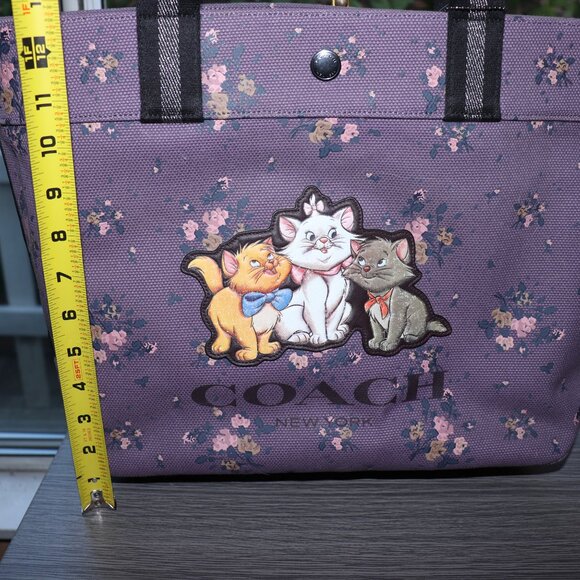 NWT DISNEY X COACH LTD ROSE BOUQUET ARISTOCRAT CANVAS DUSTY LAVENDER TOTE 91130 - Picture 7 of 7